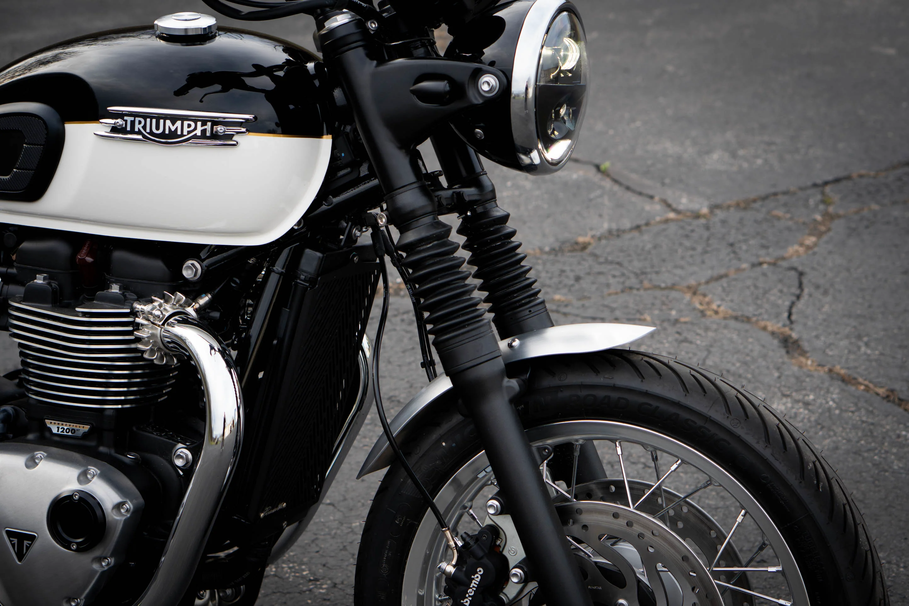 Short Aluminum Front Fender for Triumph Bonneville | 2016+ T100, T120, Street Twin, Street Scrambler